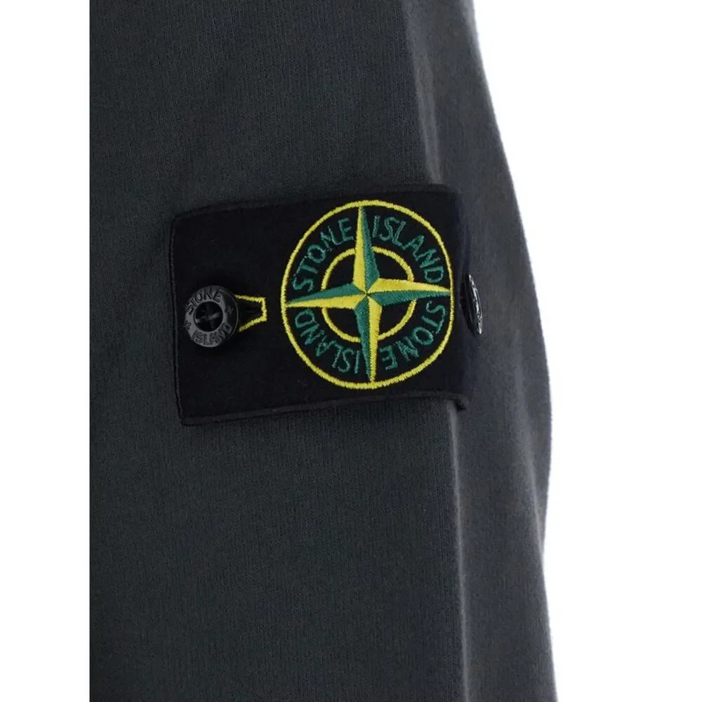 Stone Island Men Gray Hoodie In Cotton For Men